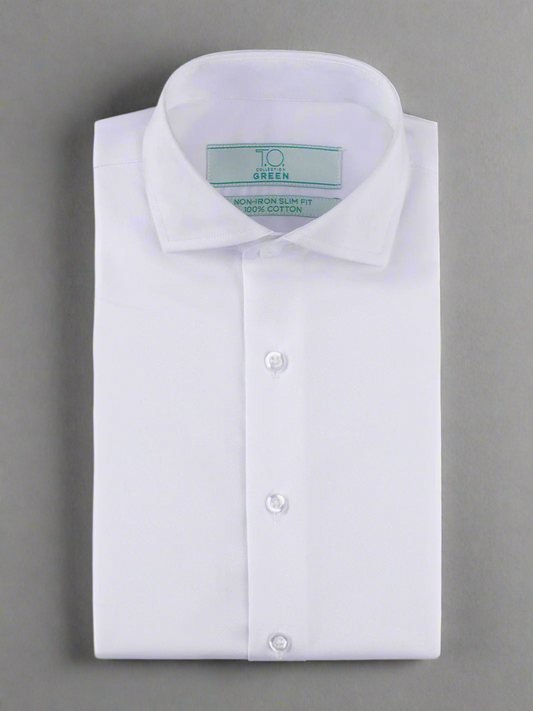 T.O. Green Label Boy's Long Sleeve White Dress Shirt