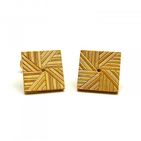 Gold Square Spiral Cufflinks