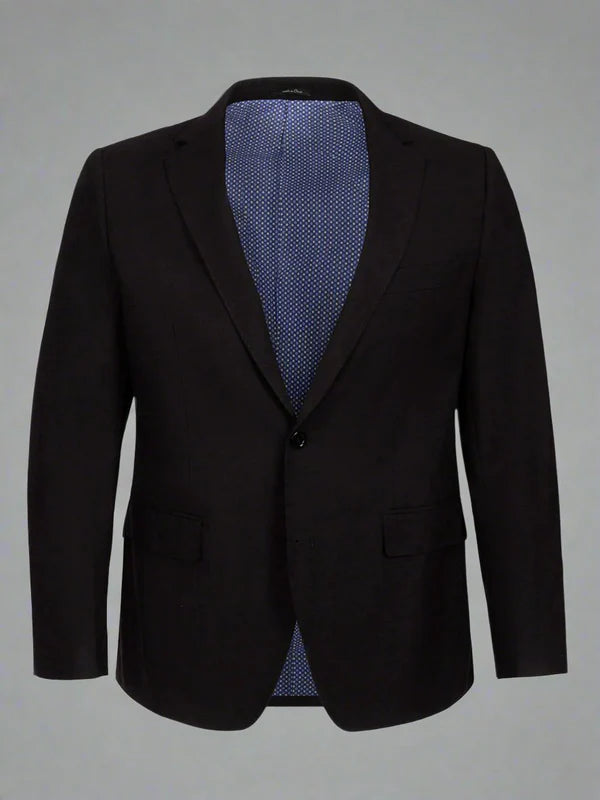 T.O. men's black classic fit suit 3822-36 two button notch lapel formal blazer front view
