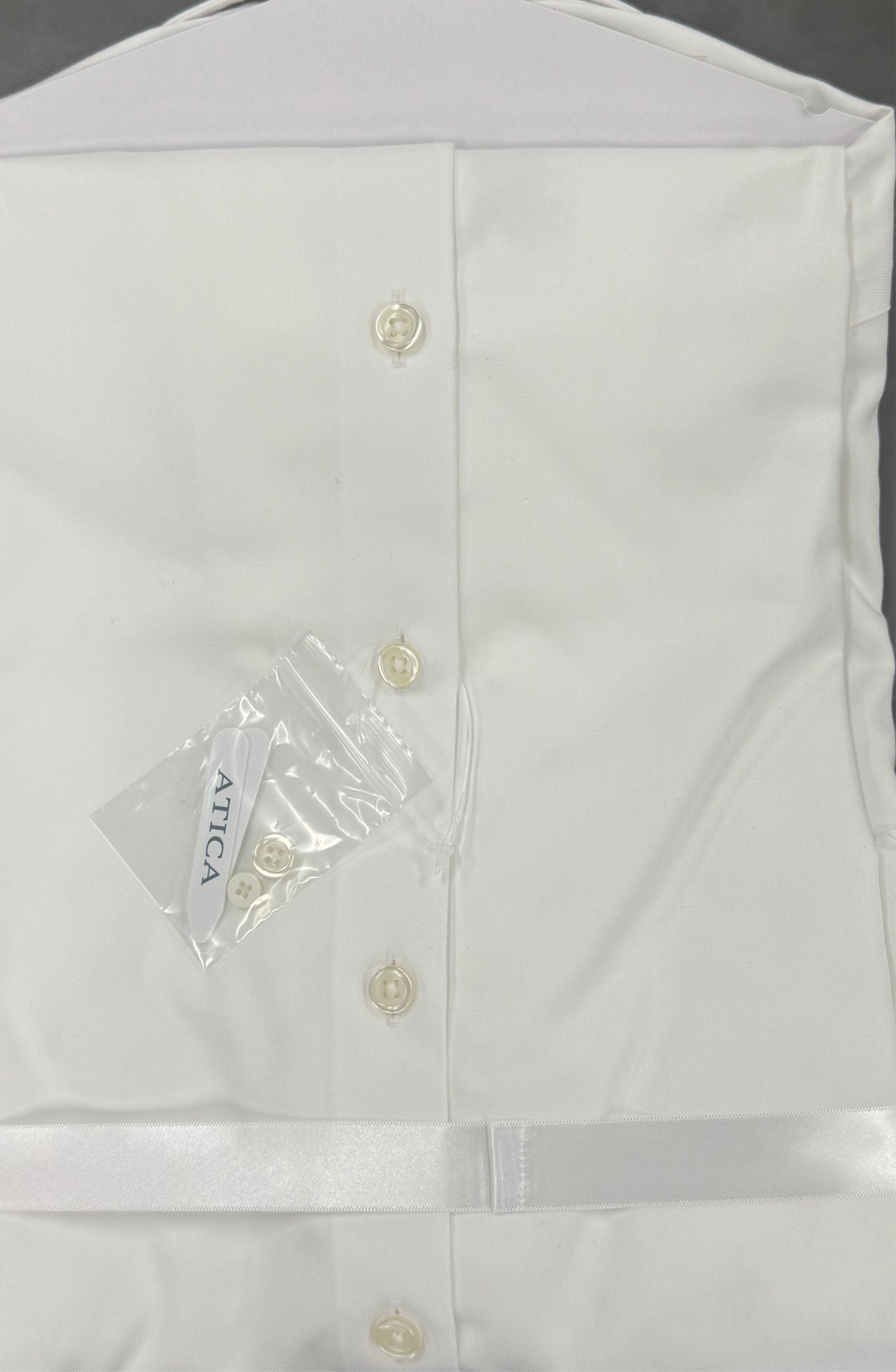 Atica Mens Green Line French Cuff Londoner Cotton White Shirt