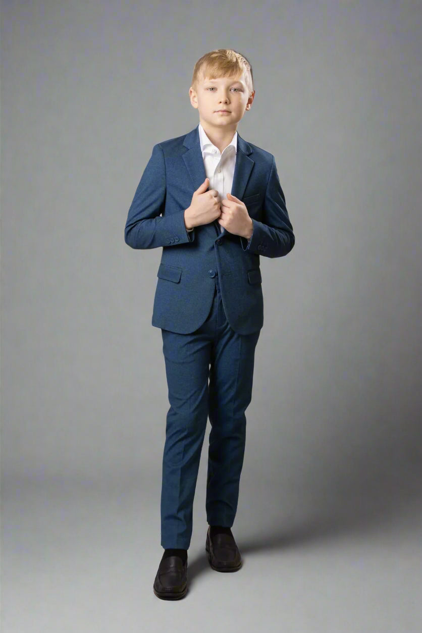 Boys TO Heather Blue Soho Stretch Suit Jacket