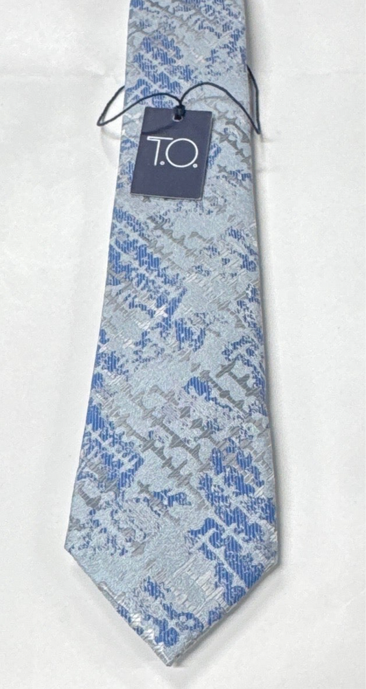 TO Boys Tie Light Heather Blue Geometric TB375-3