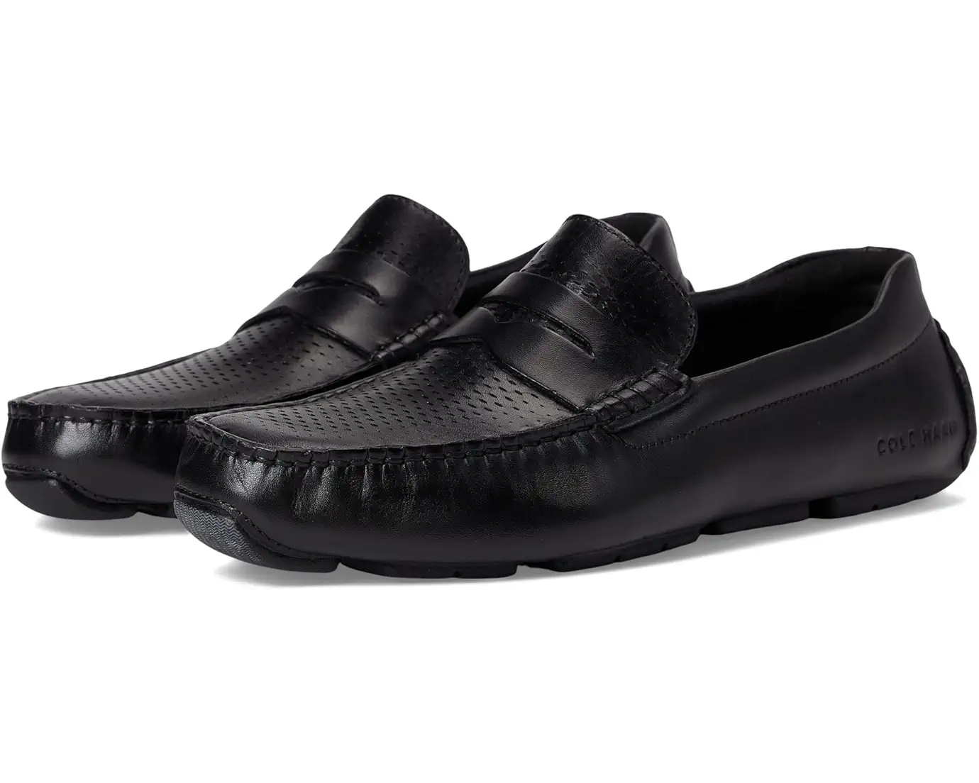 Pair of Cole Haan Black laser penny Loafers
