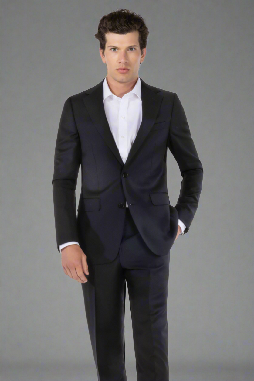 MEN'S BARTORELLI NAPOLI WOOL SUIT BLACK