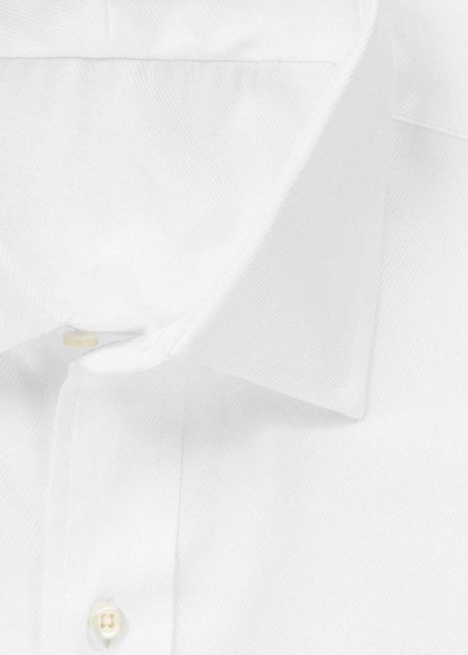 TO Boys Green Label Twill Weave Short Sleeve White Shirt