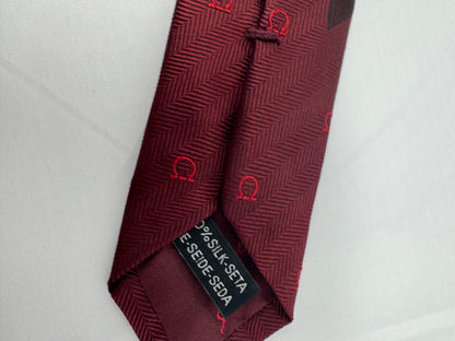 Salvatore Ferragamo Skinny Red Logo Alcove Tie FR0012