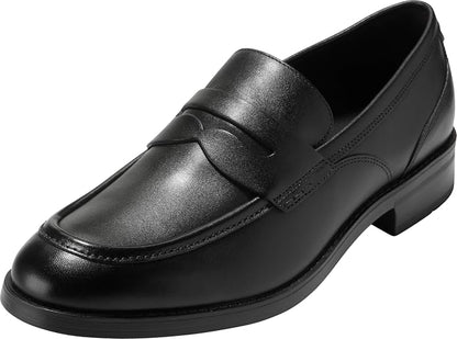 Angled view of Cole Haan Newmark Grand Penny Loafer in black