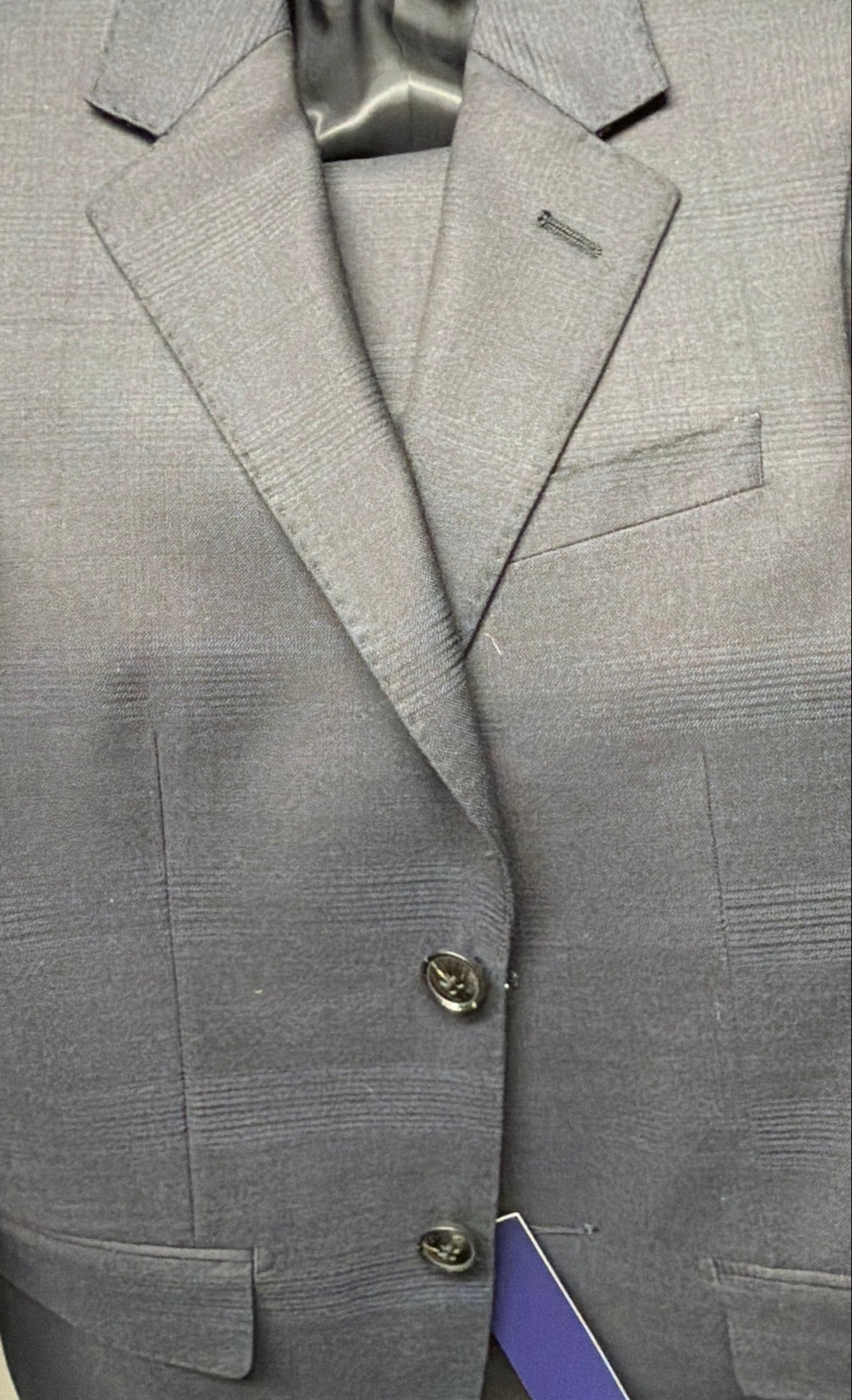 Boys Wool Slim Fit Boys Suit Set – Formal Dress Suit Grey Navy Prince of Wales Centrion