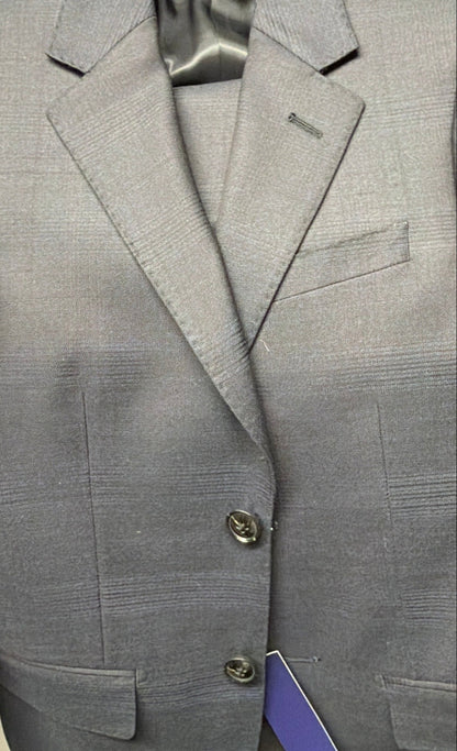 Boys Wool Slim Fit Boys Suit Set – Formal Dress Suit Grey Navy Prince of Wales Centrion