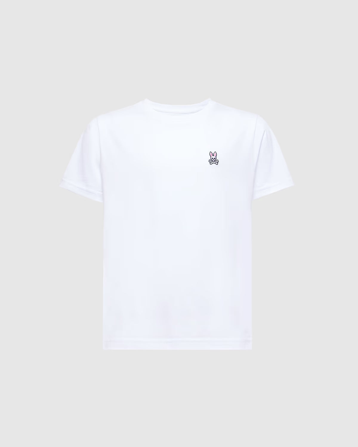 Psycho Bunny Kids Classic Crew Neck T-Shirt in 100 White product view