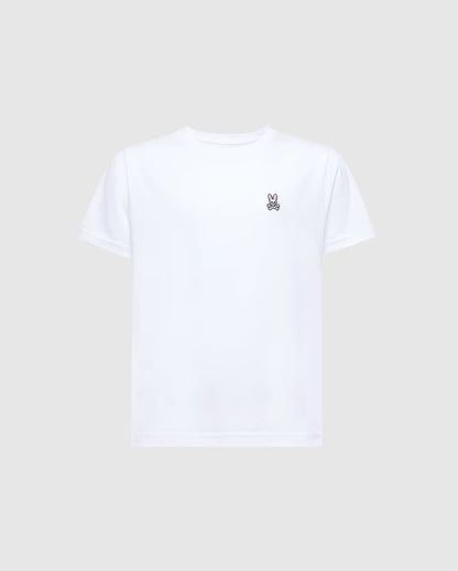 Psycho Bunny Kids Classic Crew Neck T-Shirt in 100 White product view