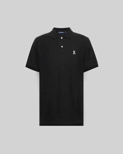 Psycho Bunny men’s Classic Piqué Polo shirt in black front view
