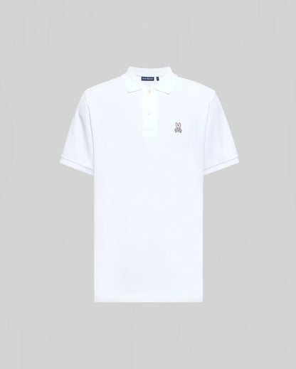  psycho bunny white polo front view