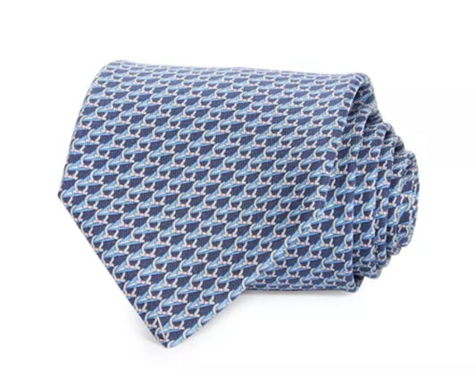 Salvatore Ferragamo Light Navy Gancini Logo Tie FR0031