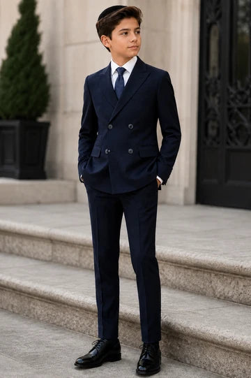BOYS T.O BLACK LABEL Double Breasted Navy SLIM SUIT NOIR-2S-DB