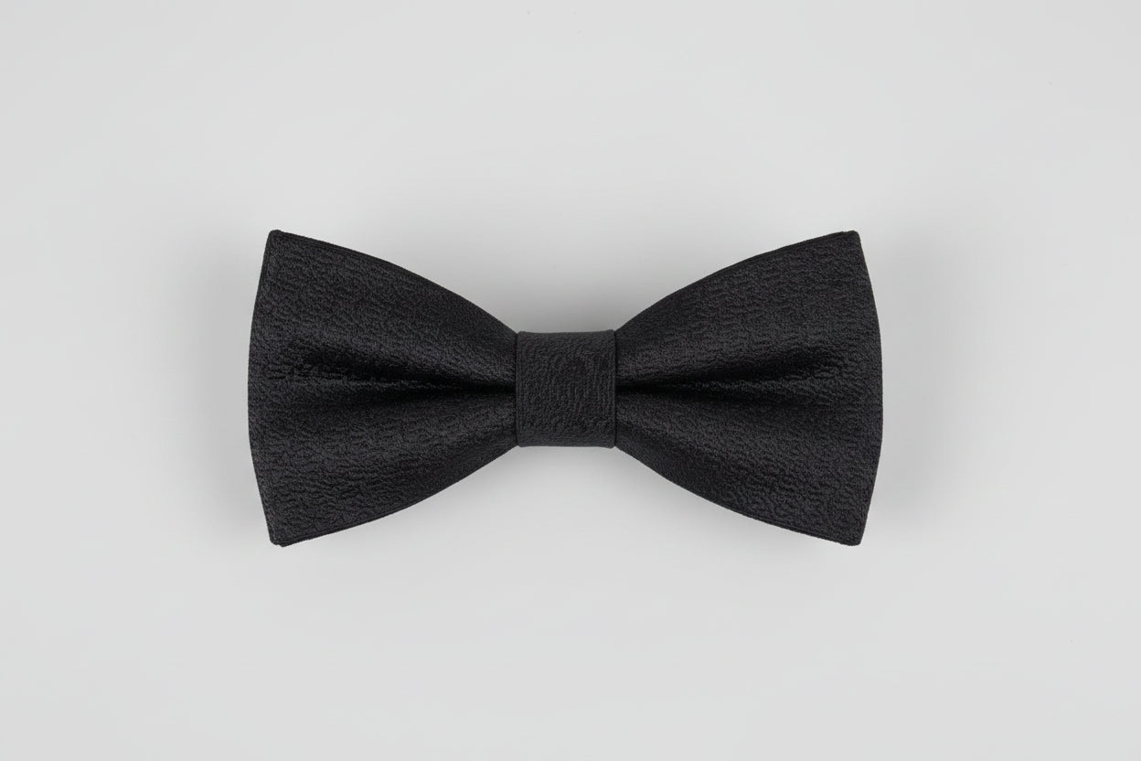 Bruno Piattelli Black Bowtie Silk Self Tie