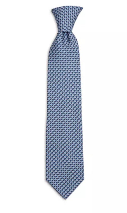 Salvatore Ferragamo Light Navy Gancini Logo Tie FR0031