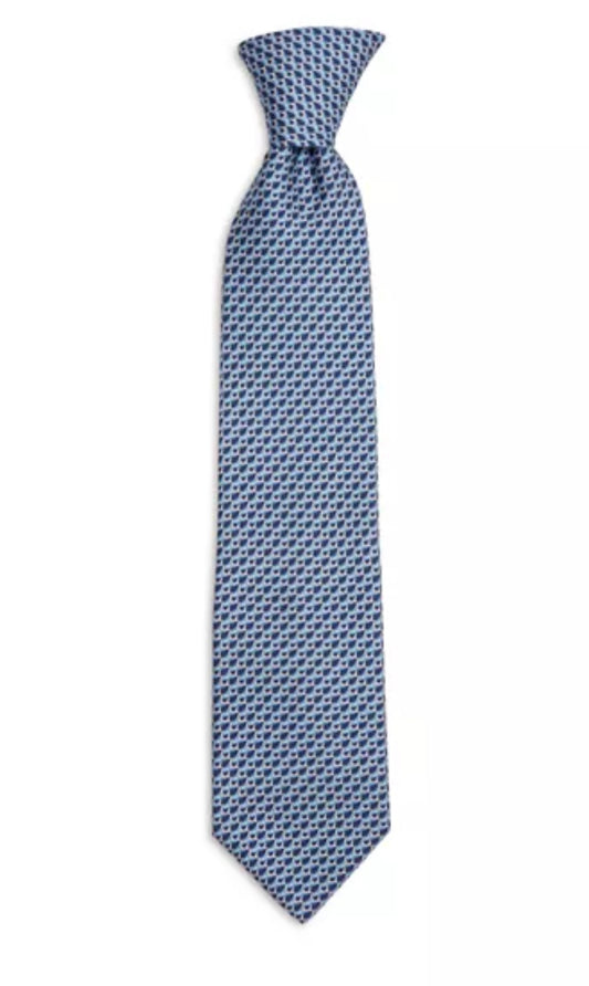 Salvatore Ferragamo Light Navy Gancini Logo Tie FR0031