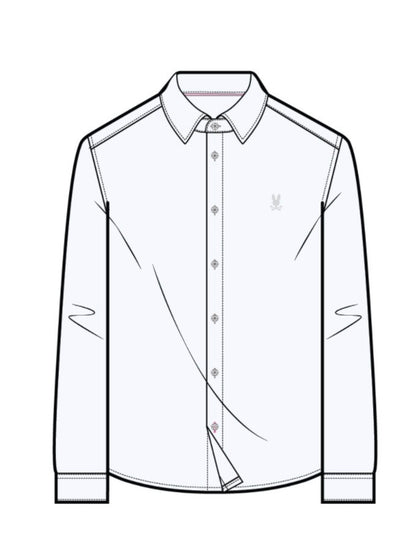 Psycho Bunny Jackson Knit White Stretch Shirt Button Down Collar