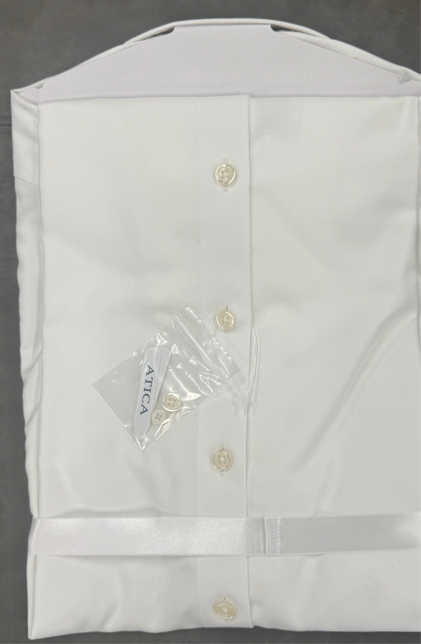 Atica Mens Green Line French Cuff Londoner Cotton White Shirt