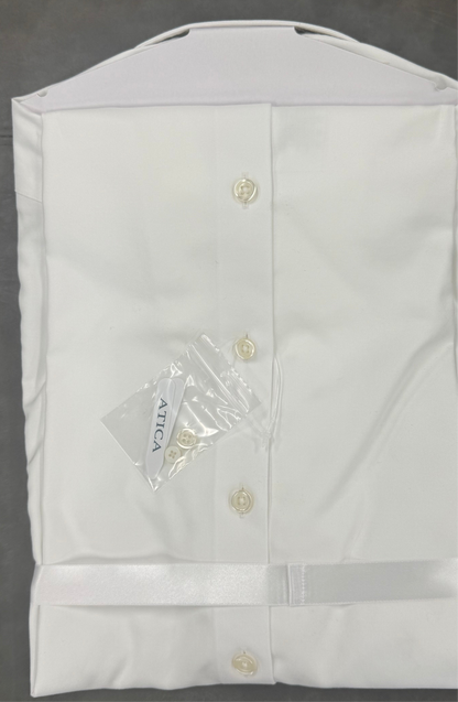 Atica Mens Green Line French Cuff Londoner Cotton White Shirt