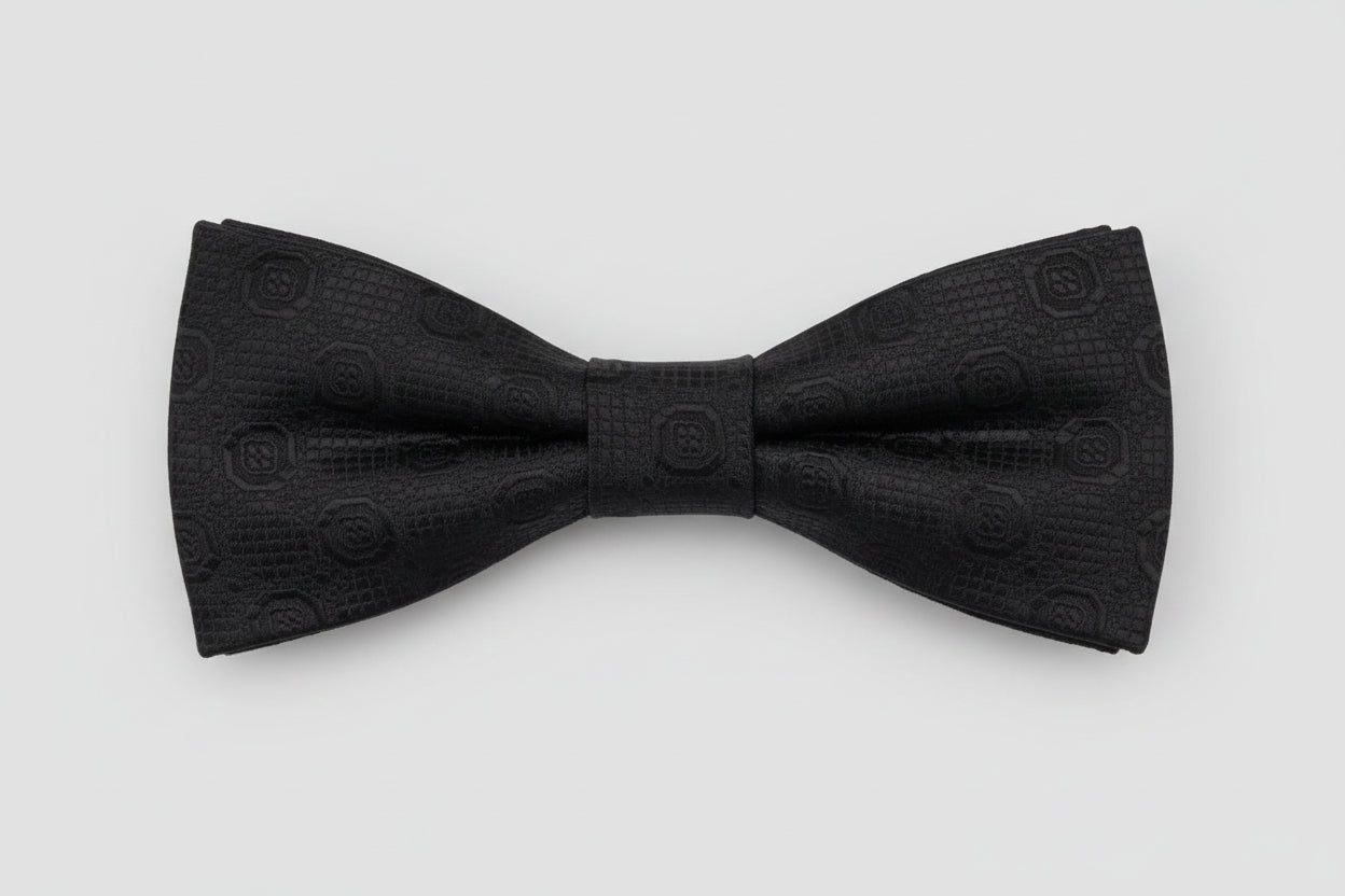 Bruno Piattelli Black Bowtie Silk Self Tie