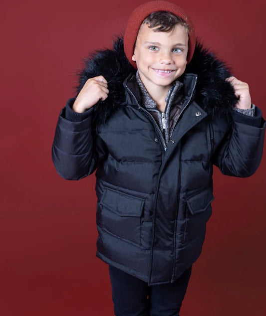 Boys Patch Pocket Puffer Coat - T.O. Collection