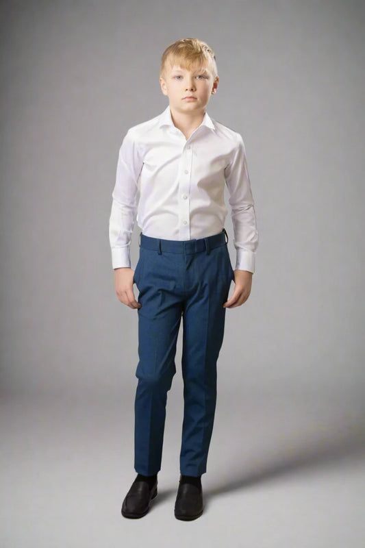 TO boys Blue Heather Soho stretch Dress Pants 9131-34