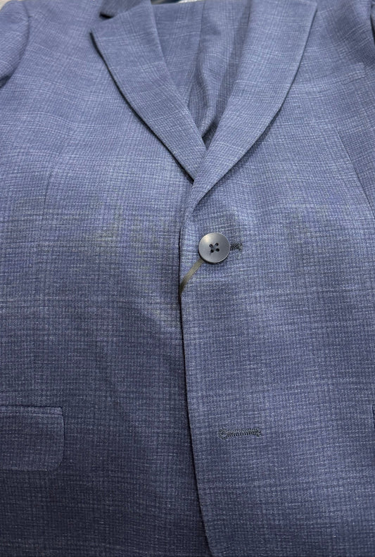 Steel Blue Plaid stretch jacket front view