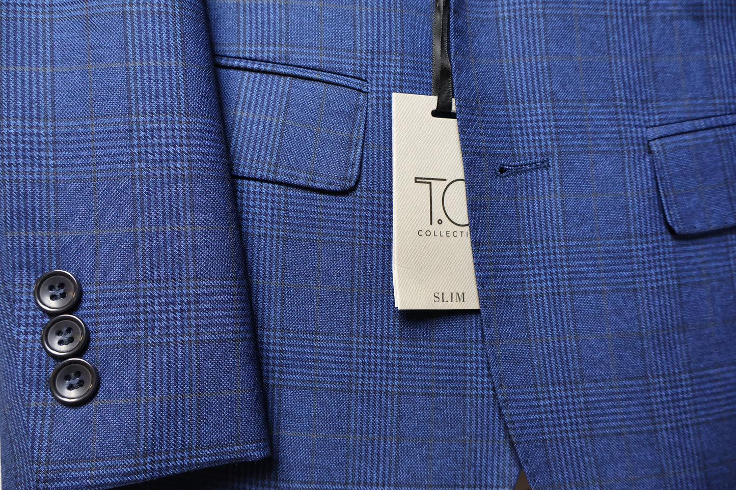 TO Boys Blue TR Peak Lapel Suit-Windowpane Pattern 