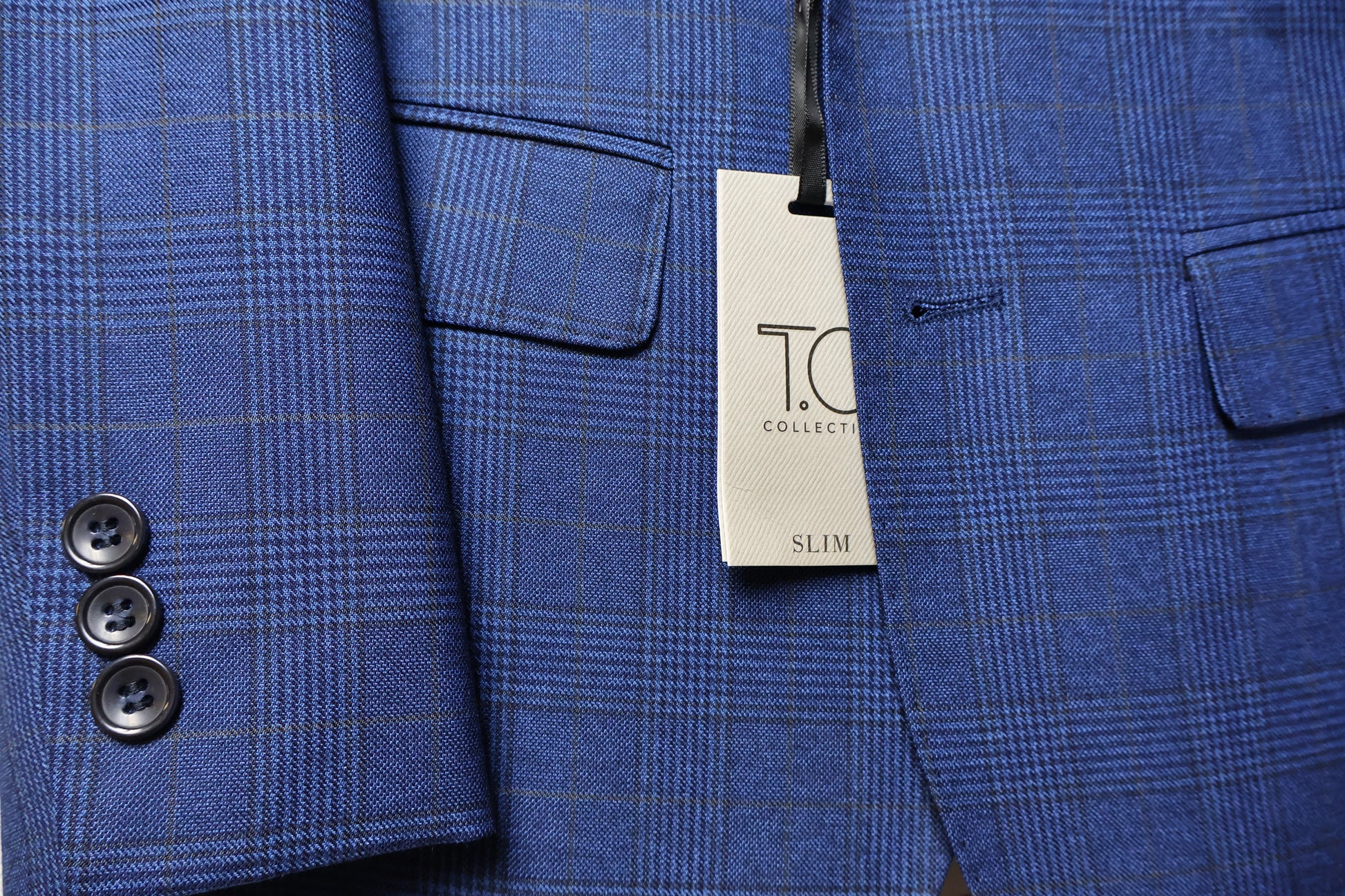 TO Boys Blue TR Peak Lapel Suit-Windowpane Pattern 