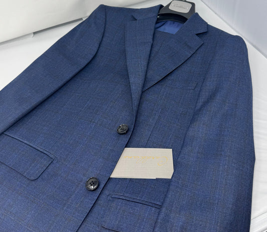 Boys' Wool Suit Navy Copper Plaid Cardeliano YB18810