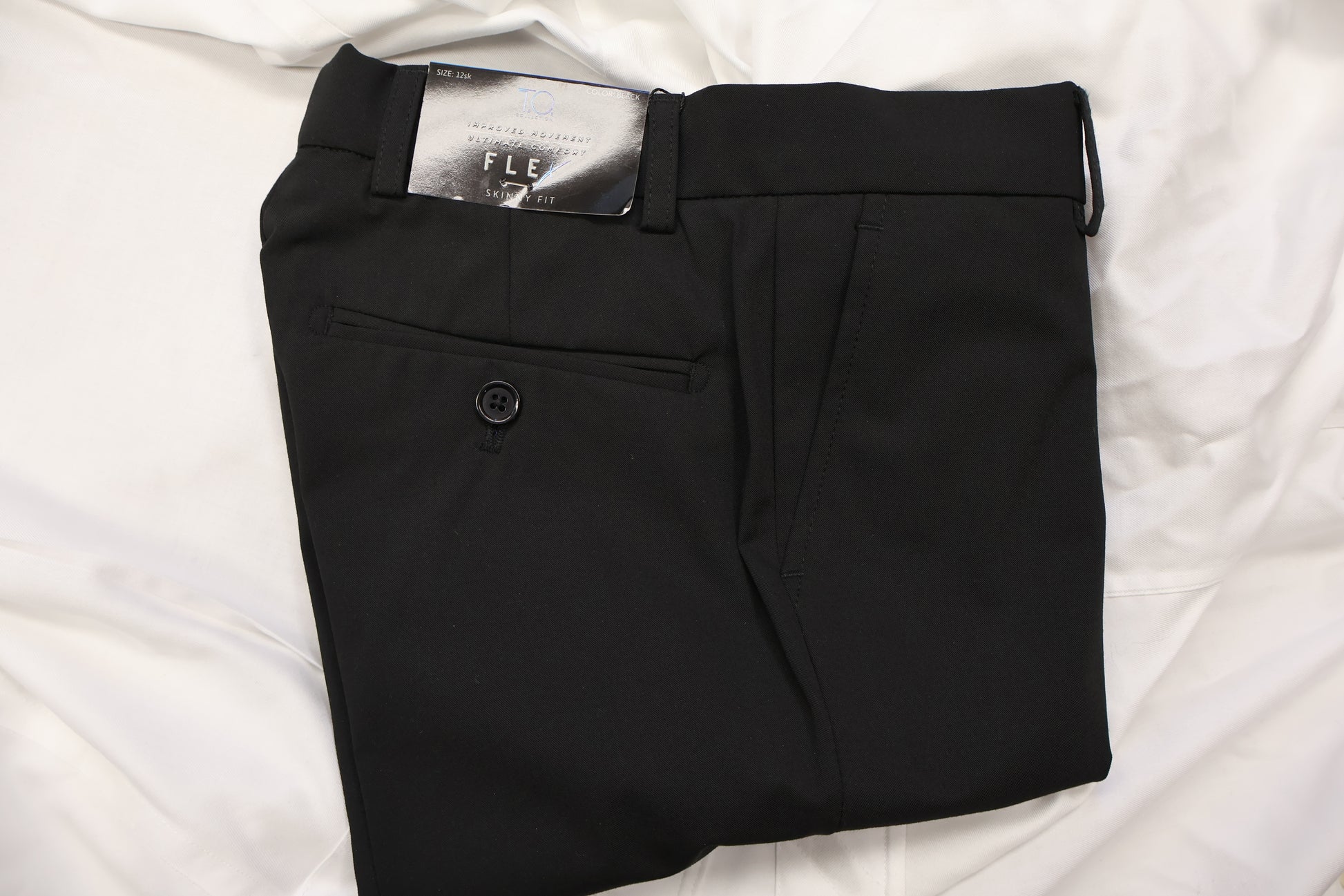 boys black dress pants T.O. Boys Black Flex Dress Pants 20 / Skinny