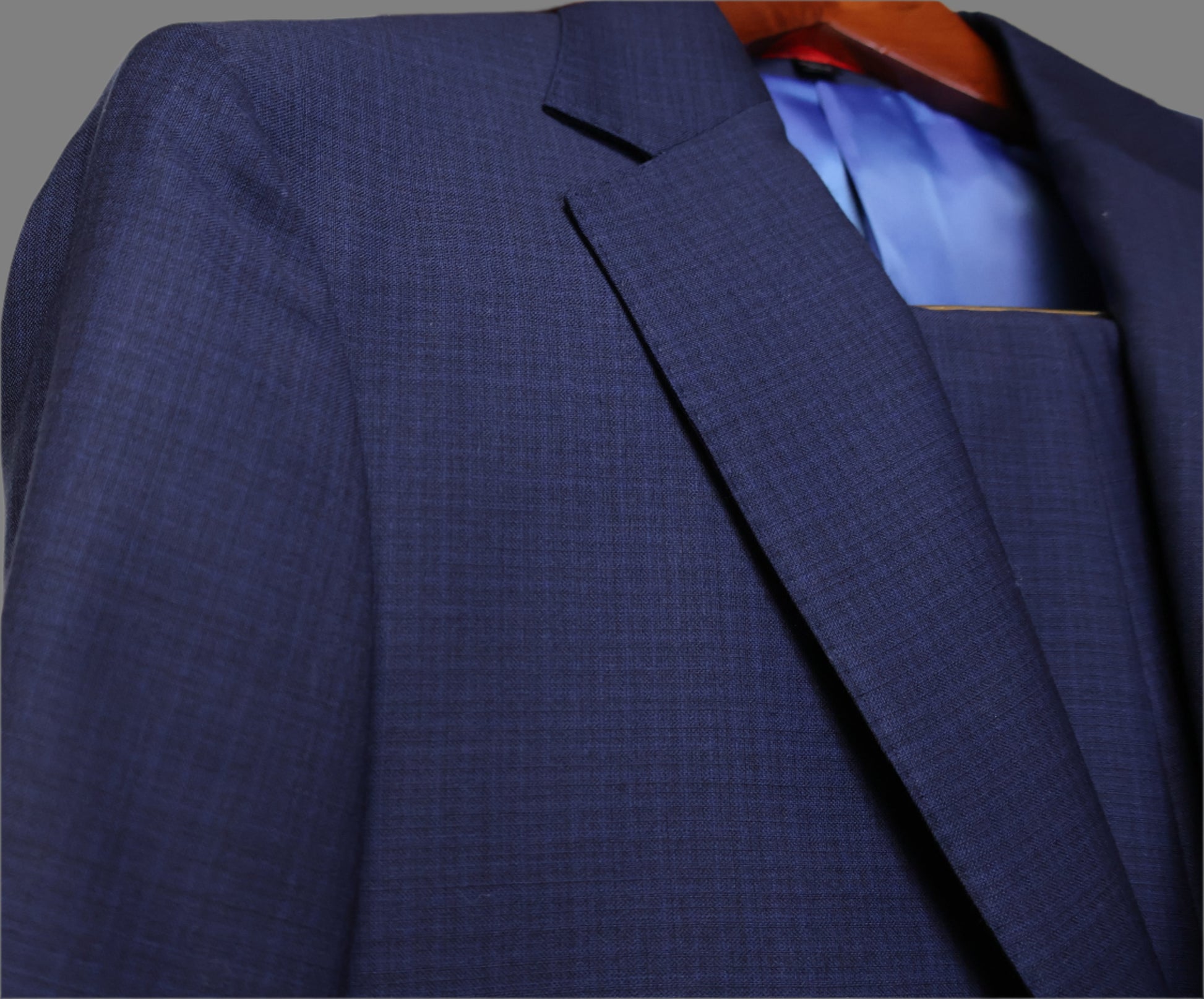Joseph Bach Mens Blue On Navy Woven Wool Suit JB4A7761 