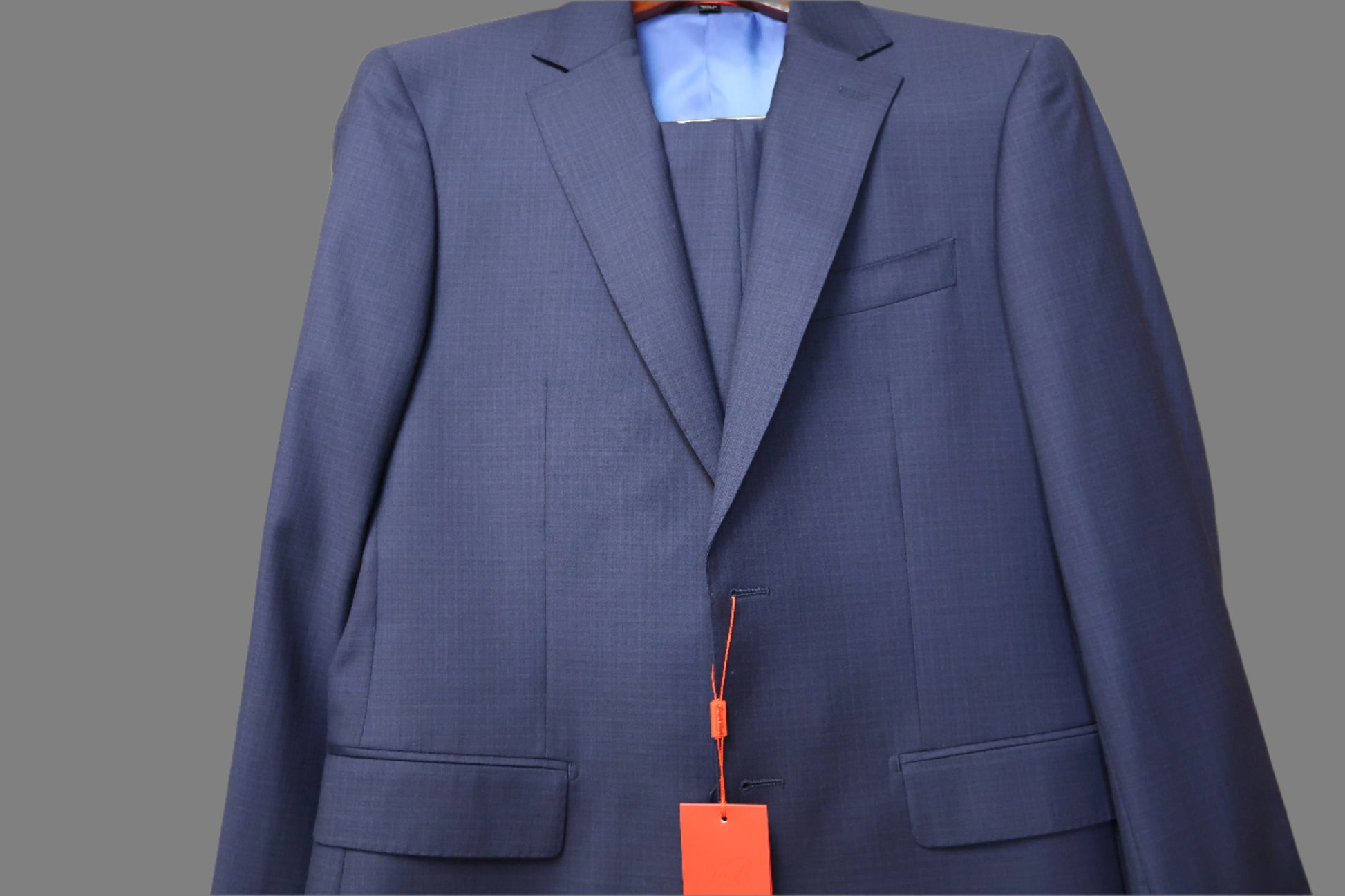 Joseph Bach Mens Blue On Navy Woven Wool Suit JB4A7761 