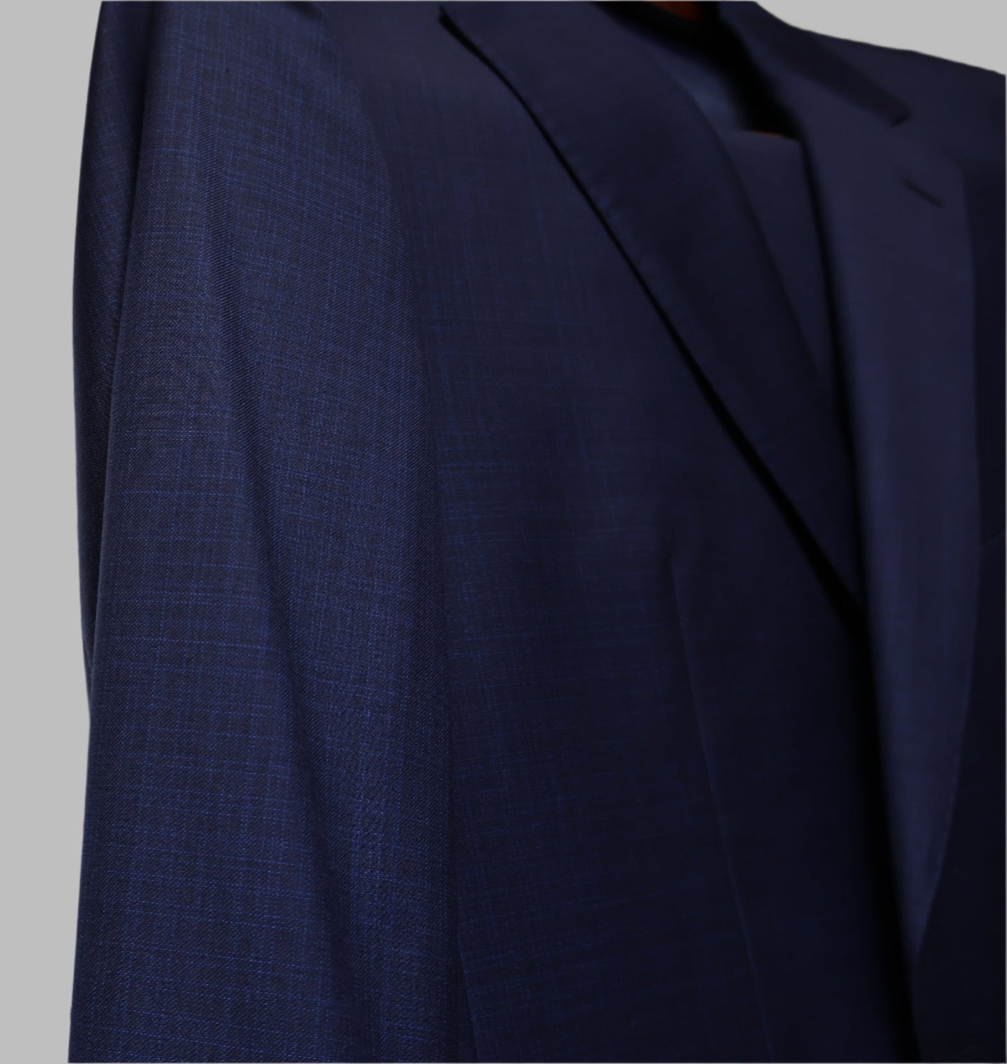 Cardeliano Mens Black Wool Suit-Blue Small Check Pattern 100-141