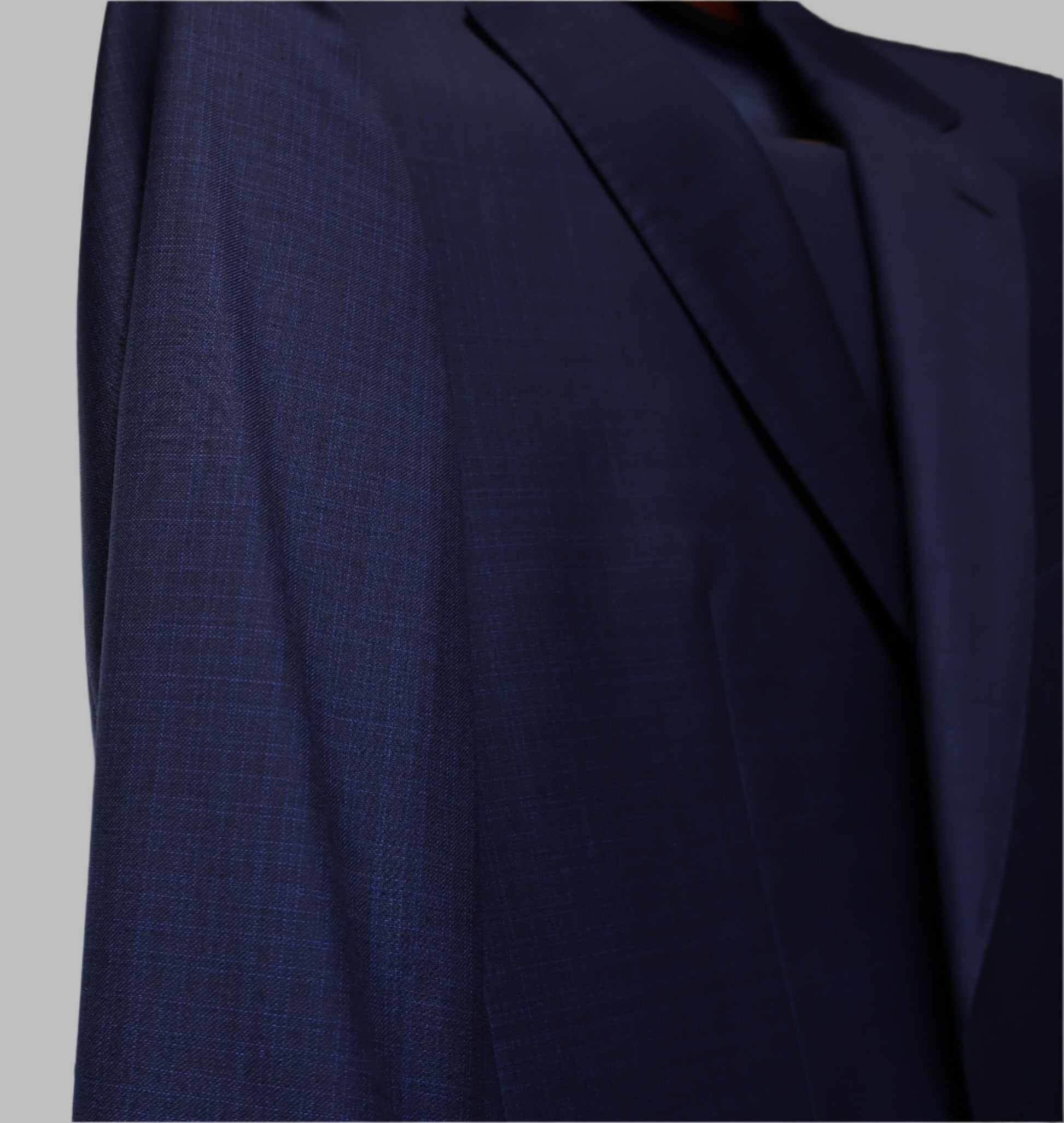 Cardeliano Mens Black Wool Suit-Blue Small Check Pattern 100-141