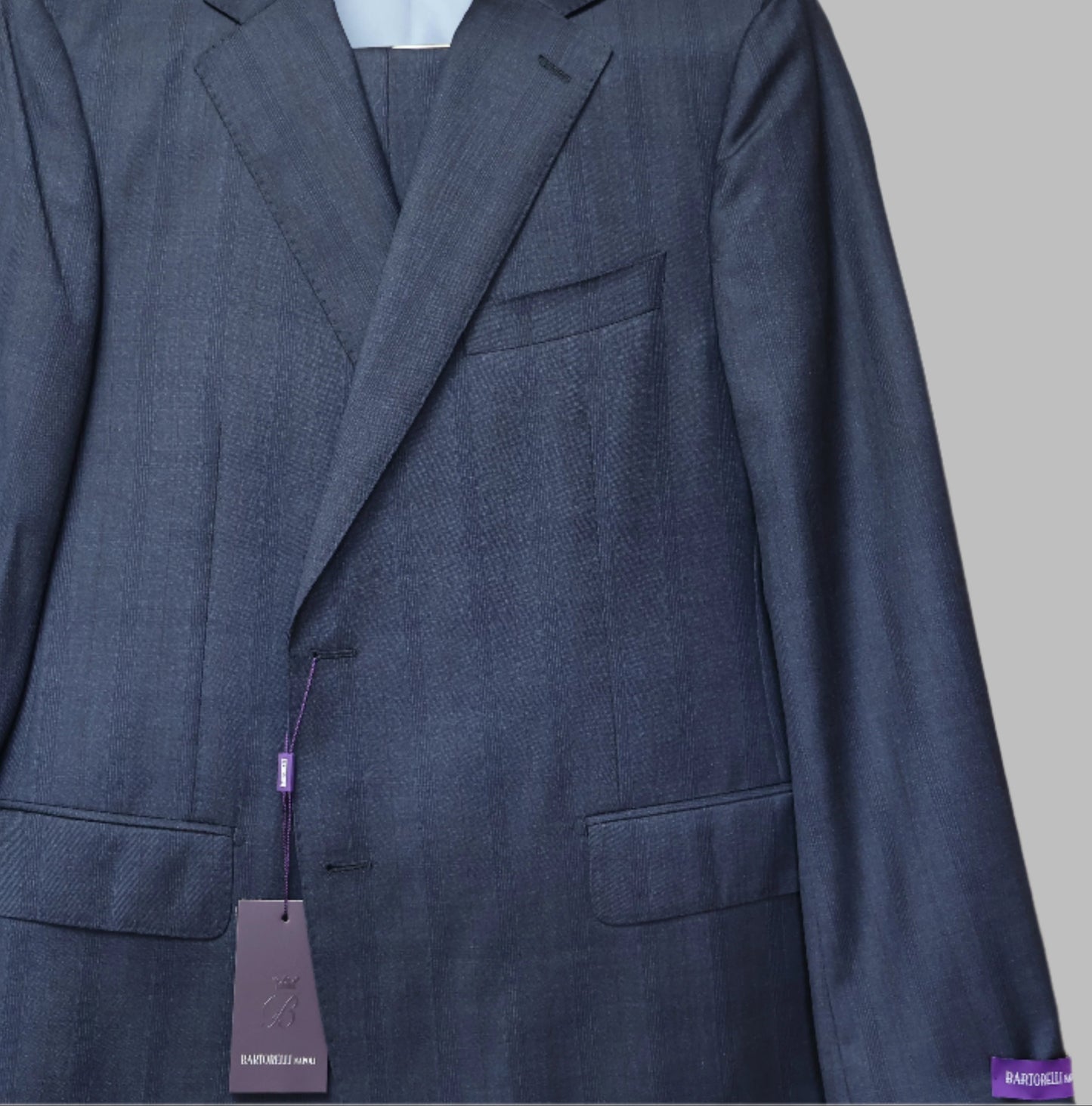 Bartorelli Napoli Men's Charcoal Wool Suit-Red Windowpane Pattern BA188739/3