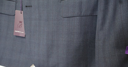 Bartorelli Napoli Men's Charcoal Wool Suit-Red Windowpane Pattern BA188739/3