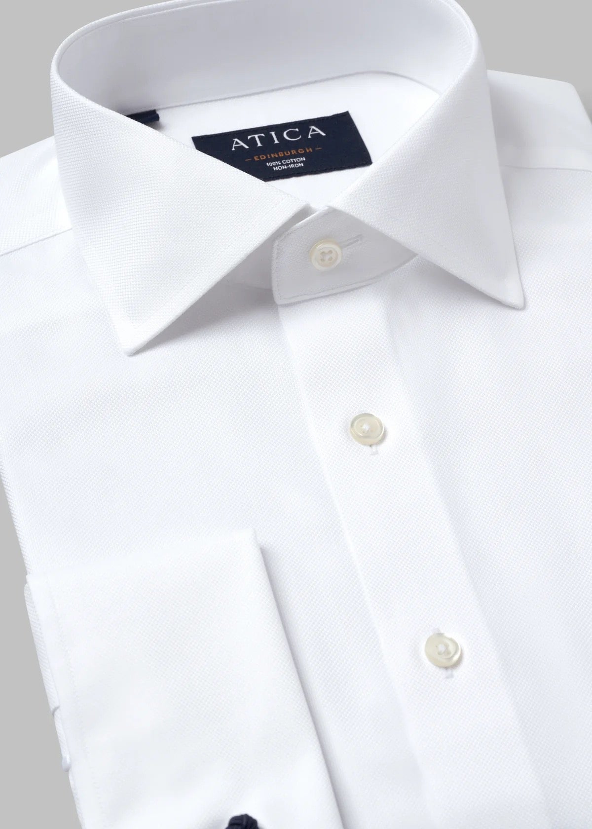 atica edinburgh white cuff link shirt 