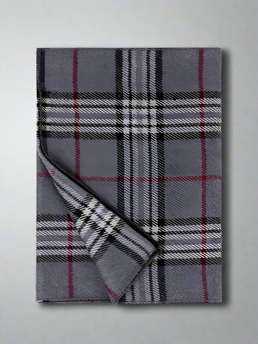 TO Grey Plaid Scarf