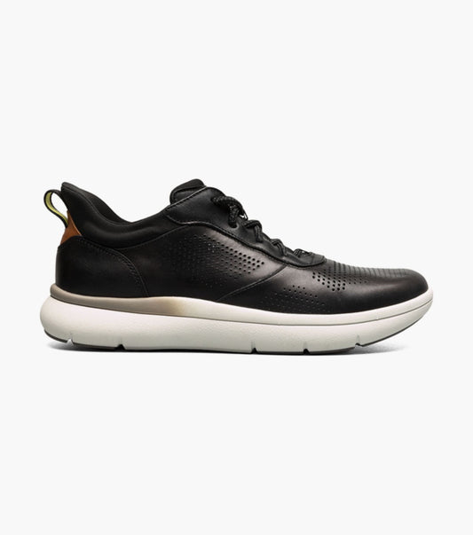 Mens Florsheim Slip On Sneaker FLEET Perf Toe Elastic Black Sneaker 14443-001