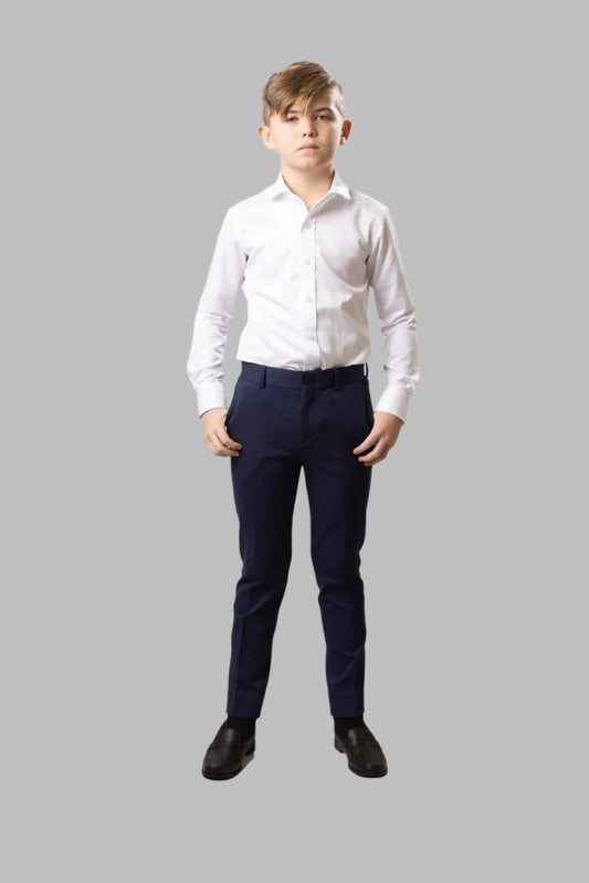 TO Boys Bright Navy Soho Stretch Pants 9131-31 Can Be Combined As A Full Suit