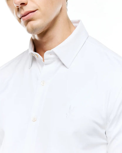 Psycho Bunny Jersey Knit Long Sleeve Shirt White Collar Detail