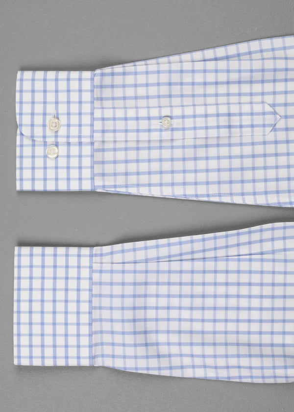 Atica Colored Blue Windowpane Providence Shirt