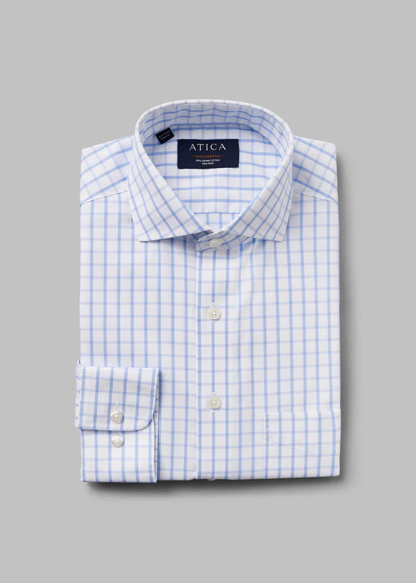 Atica Colored Blue Windowpane Providence Shirt