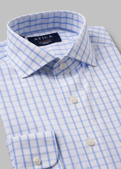 atica providence blue Windowpane shirt