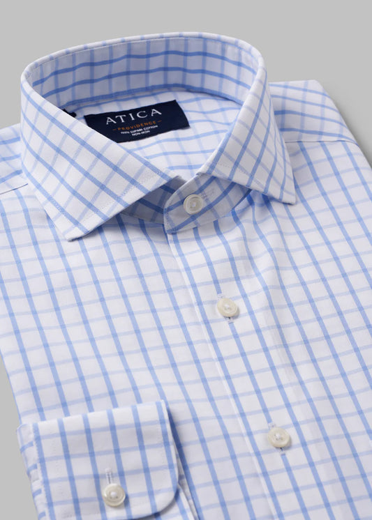 atica providence blue Windowpane shirt