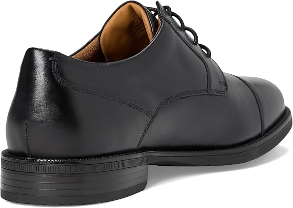 Rear three-quarter view of Cole Haan Bedford black leather Cap-Toe Oxford