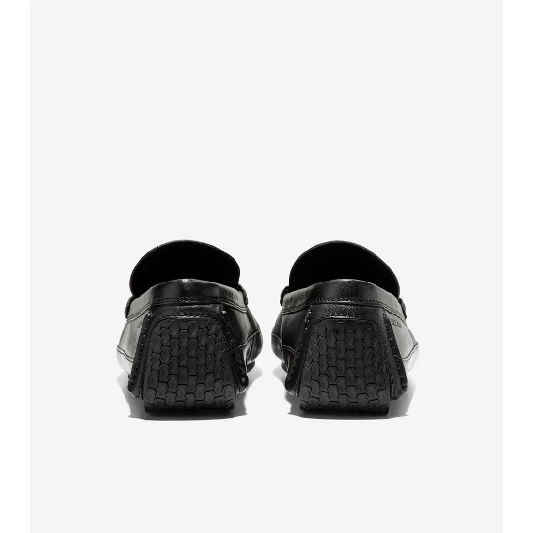Rear view of Cole Haan Hutchison Grand black leather bit drivers
